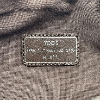 TOD'S Shoulder Bag Purse Fur Leather Brown Authentic