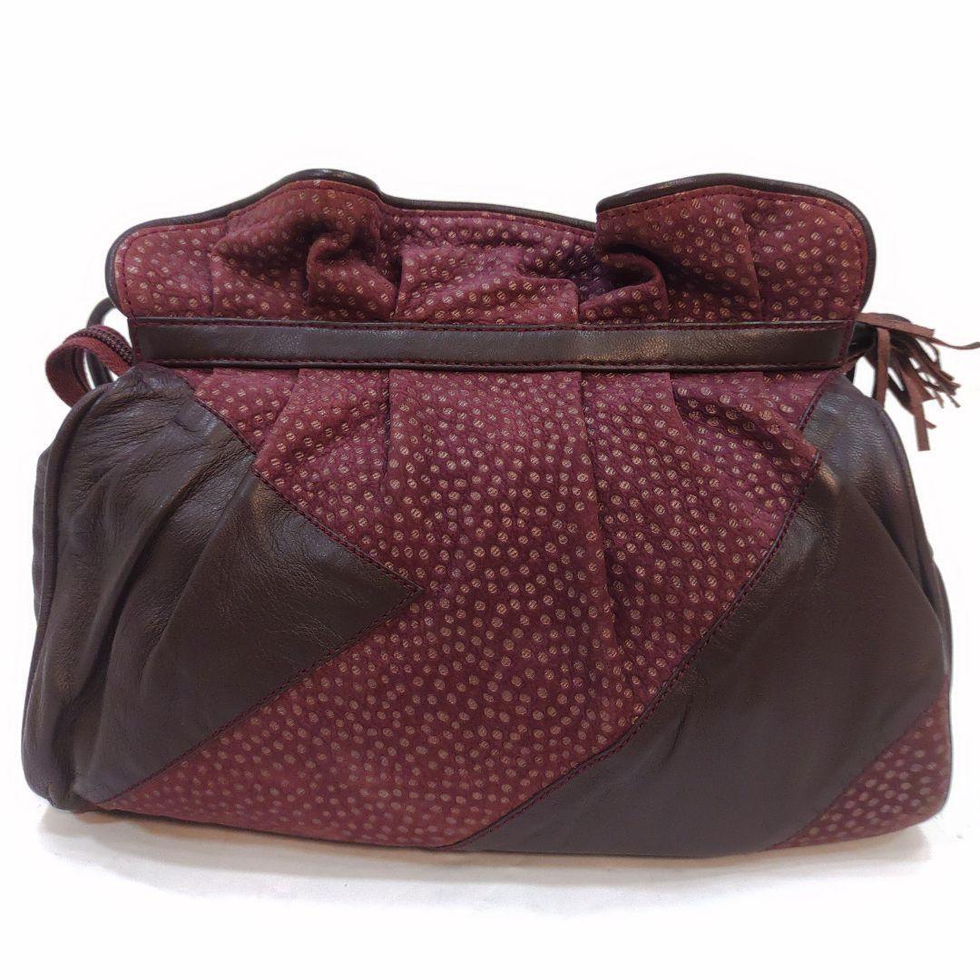 GUCCI Shoulder Bag Purse Interlocking G Leather Bordeaux Authentic