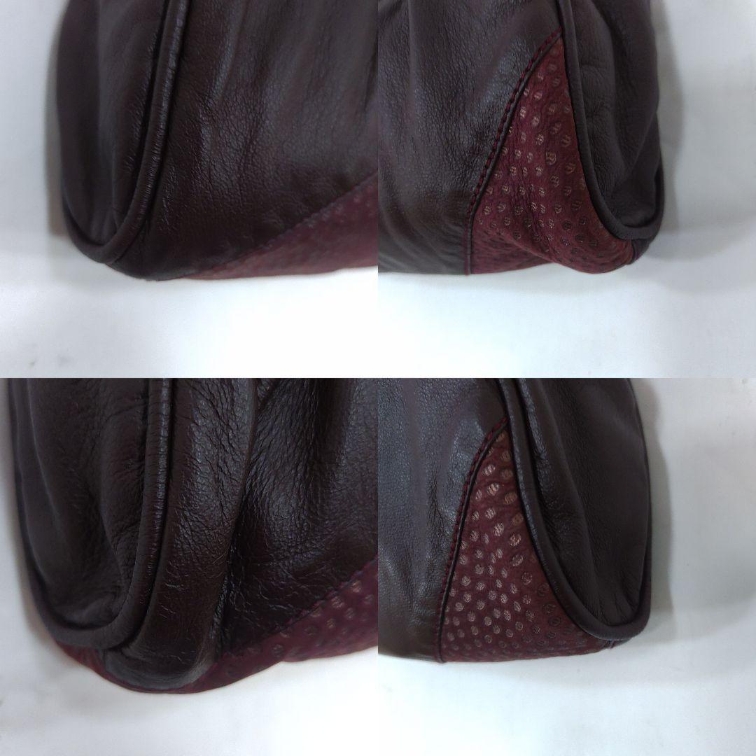 GUCCI Shoulder Bag Purse Interlocking G Leather Bordeaux Authentic