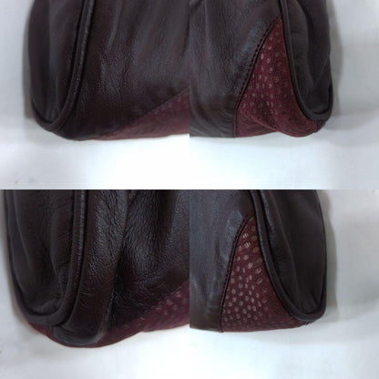 GUCCI Shoulder Bag Purse Interlocking G Leather Bordeaux Authentic