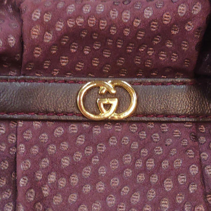 GUCCI Shoulder Bag Purse Interlocking G Leather Bordeaux Authentic