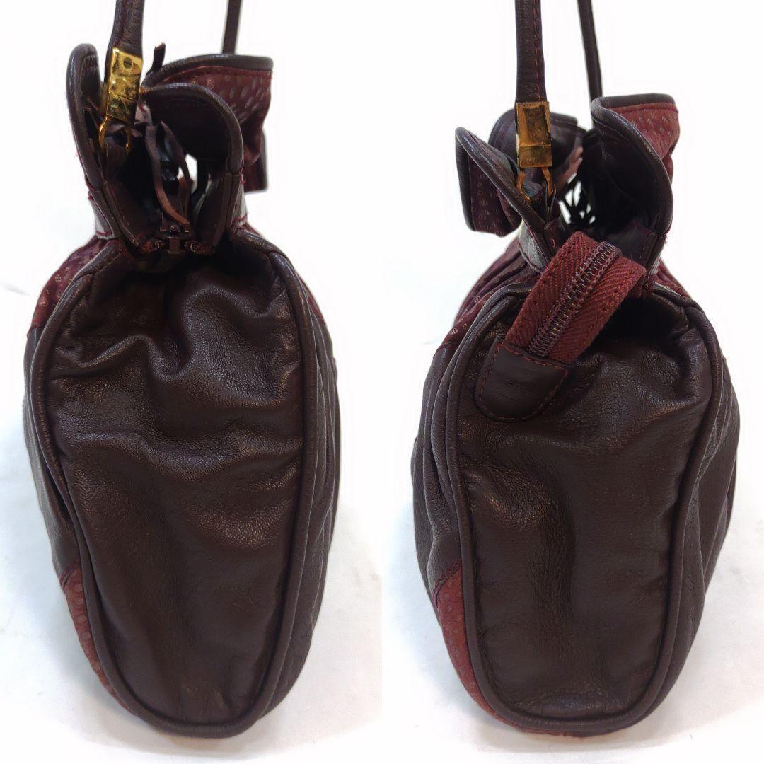 GUCCI Shoulder Bag Purse Interlocking G Leather Bordeaux Authentic