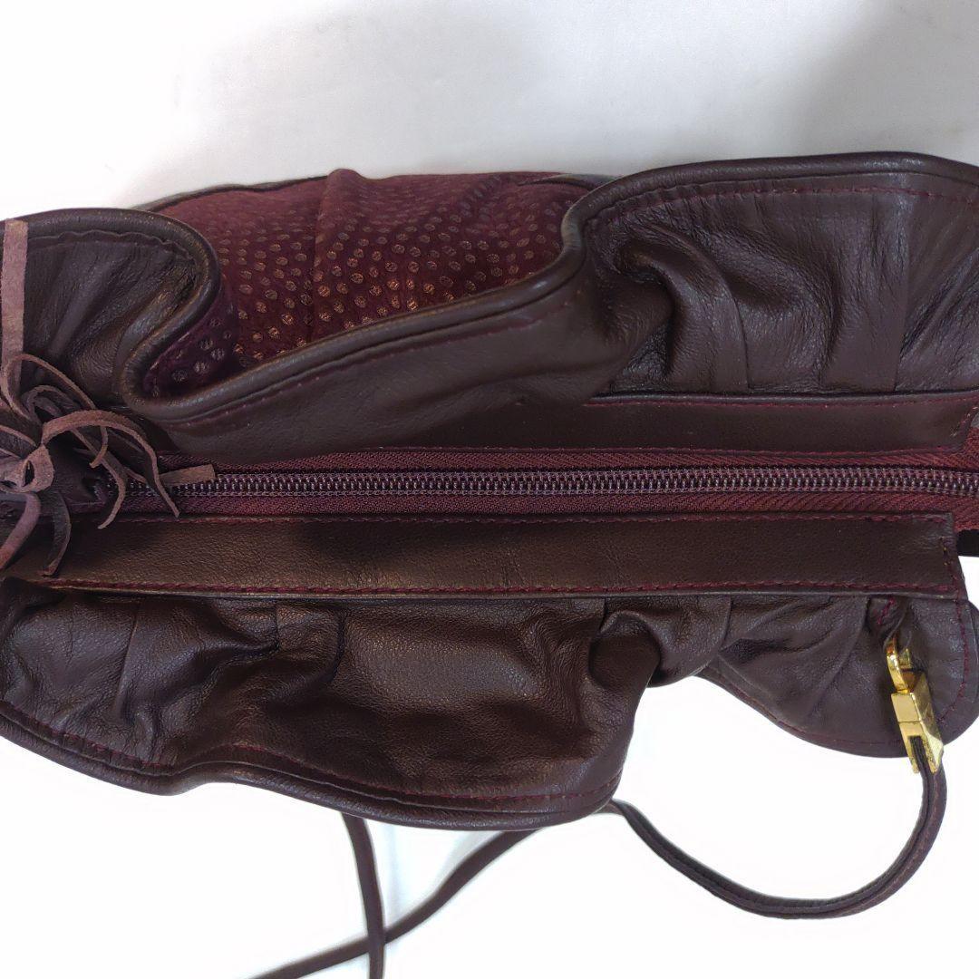 GUCCI Shoulder Bag Purse Interlocking G Leather Bordeaux Authentic