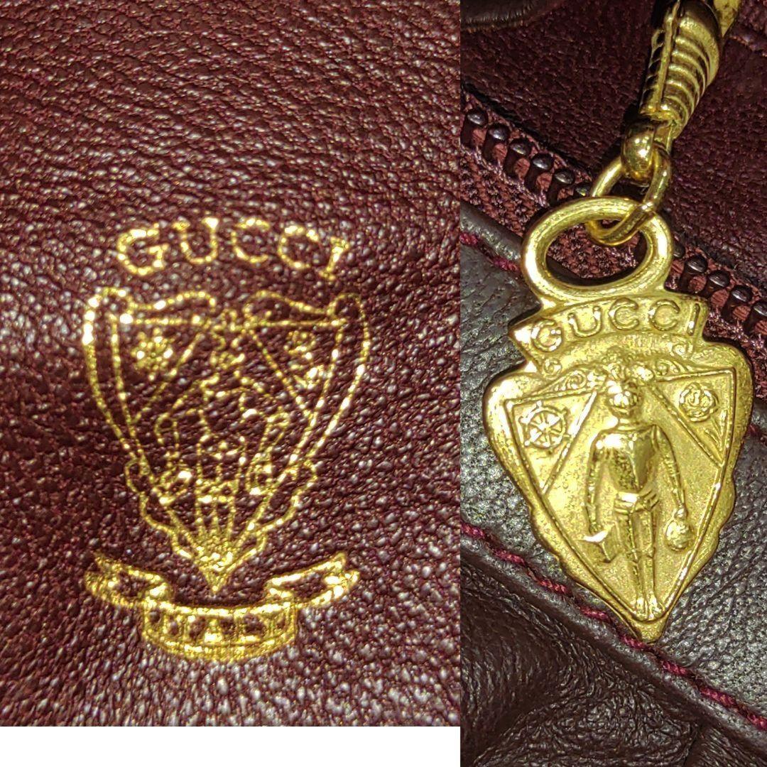 GUCCI Shoulder Bag Purse Interlocking G Leather Bordeaux Authentic