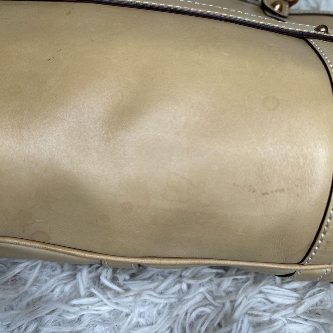GUCCI Hand Bag Tote Purse Boston Bag Interlocking Leather Brown Authentic