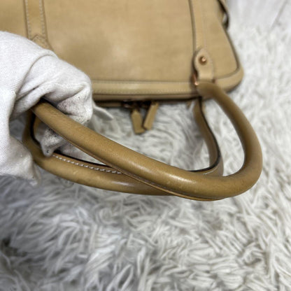 GUCCI Hand Bag Tote Purse Boston Bag Interlocking Leather Brown Authentic