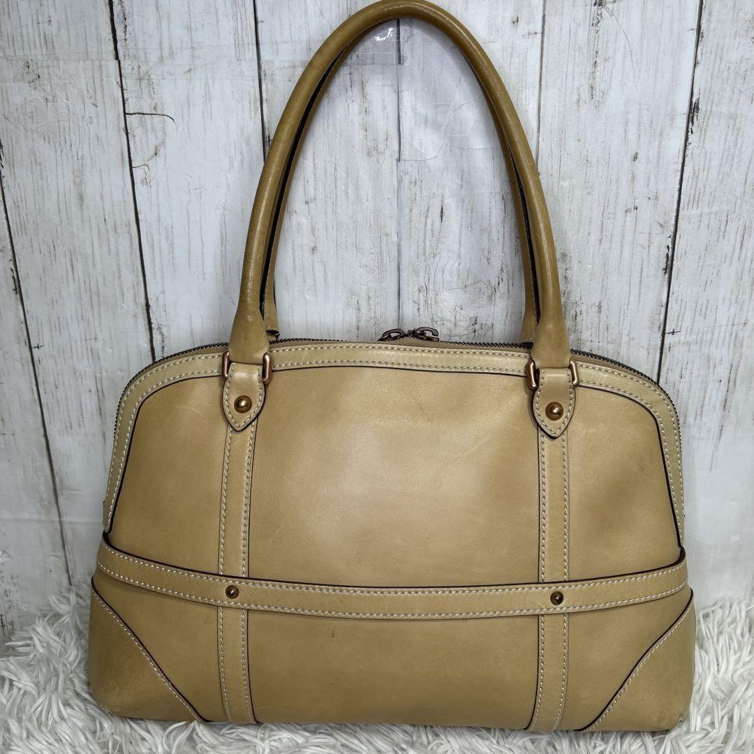 GUCCI Hand Bag Tote Purse Boston Bag Interlocking Leather Brown Authentic