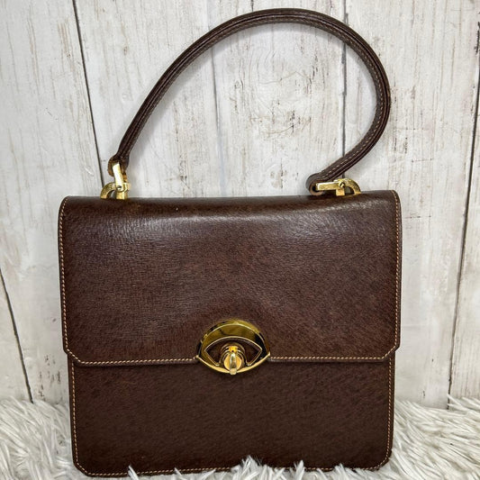 GUCCI Hand Bag Tote Purse OLD Leather Brown Authentic