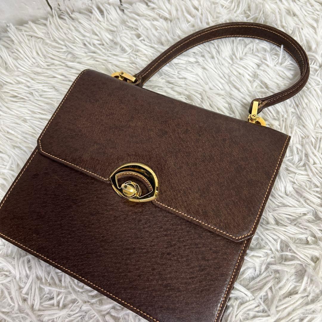 GUCCI Hand Bag Tote Purse OLD Leather Brown Authentic