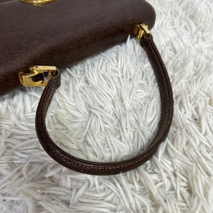 GUCCI Hand Bag Tote Purse OLD Leather Brown Authentic