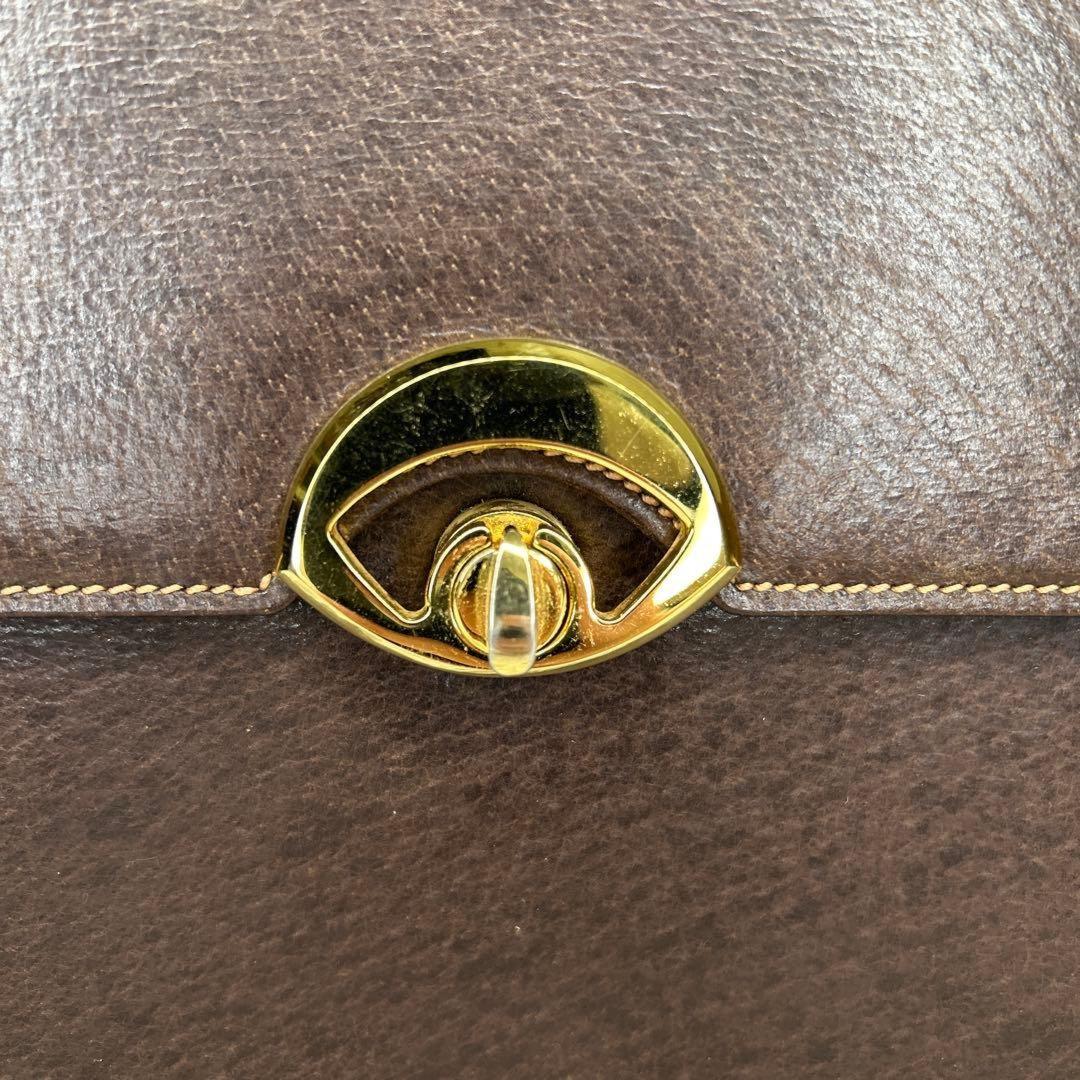 GUCCI Hand Bag Tote Purse OLD Leather Brown Authentic