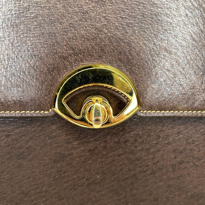 GUCCI Hand Bag Tote Purse OLD Leather Brown Authentic