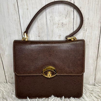 GUCCI Hand Bag Tote Purse OLD Leather Brown Authentic