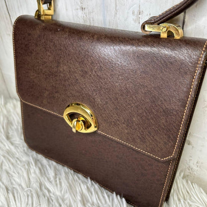 GUCCI Hand Bag Tote Purse OLD Leather Brown Authentic