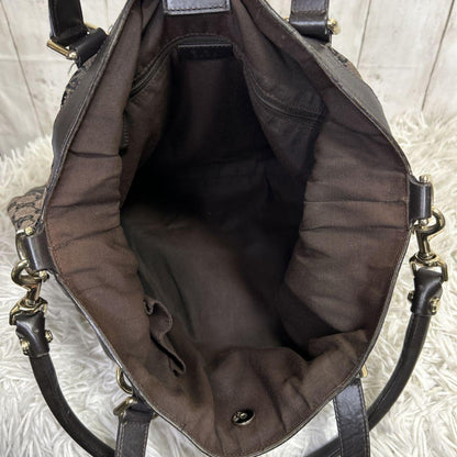 GUCCI Hand Shoulder Bag Tote Purse GG Supreme Leather Brown Authentic