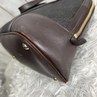 GUCCI Hand Bag Tote Purse GG Supreme Leather Brown Authentic