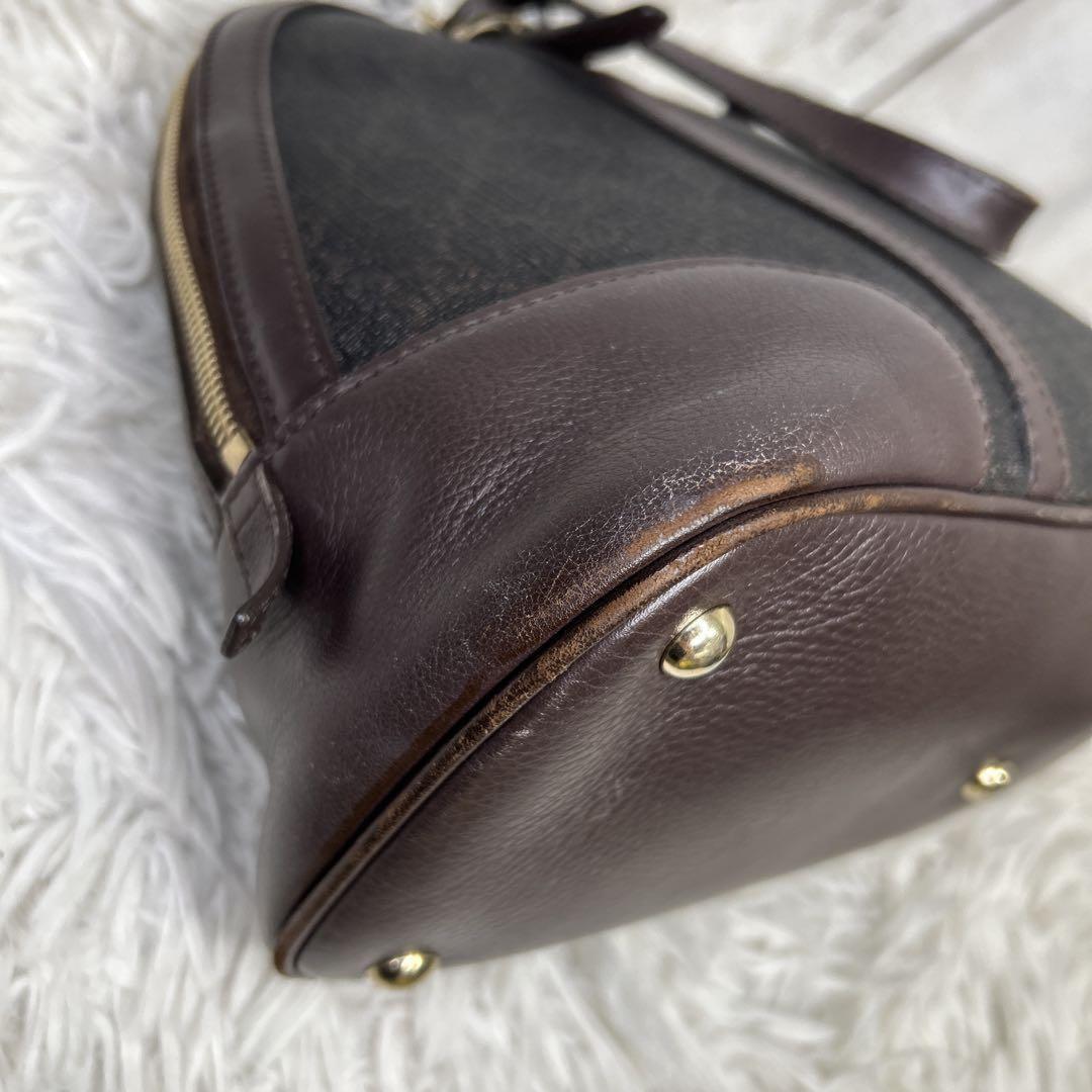 GUCCI Hand Bag Tote Purse GG Supreme Leather Brown Authentic