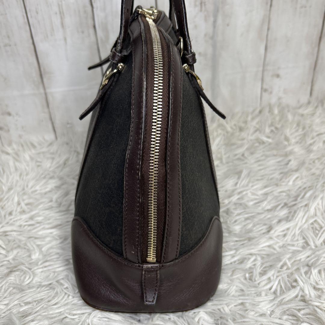 GUCCI Hand Bag Tote Purse GG Supreme Leather Brown Authentic