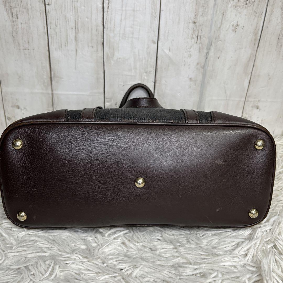 GUCCI Hand Bag Tote Purse GG Supreme Leather Brown Authentic