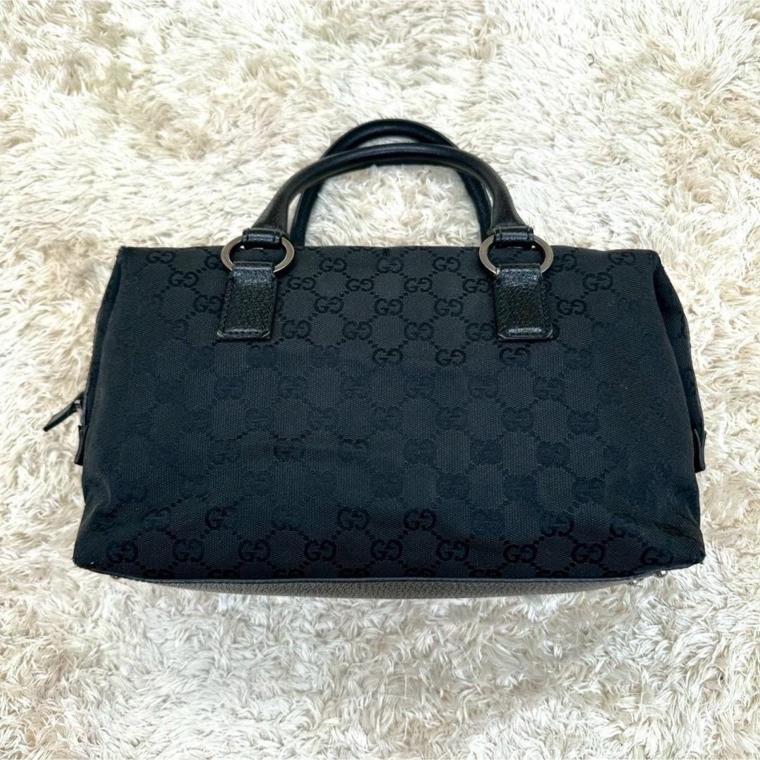 GUCCI Hand Bag Tote Purse Mini Boston Bag GG Canvas Black Authentic