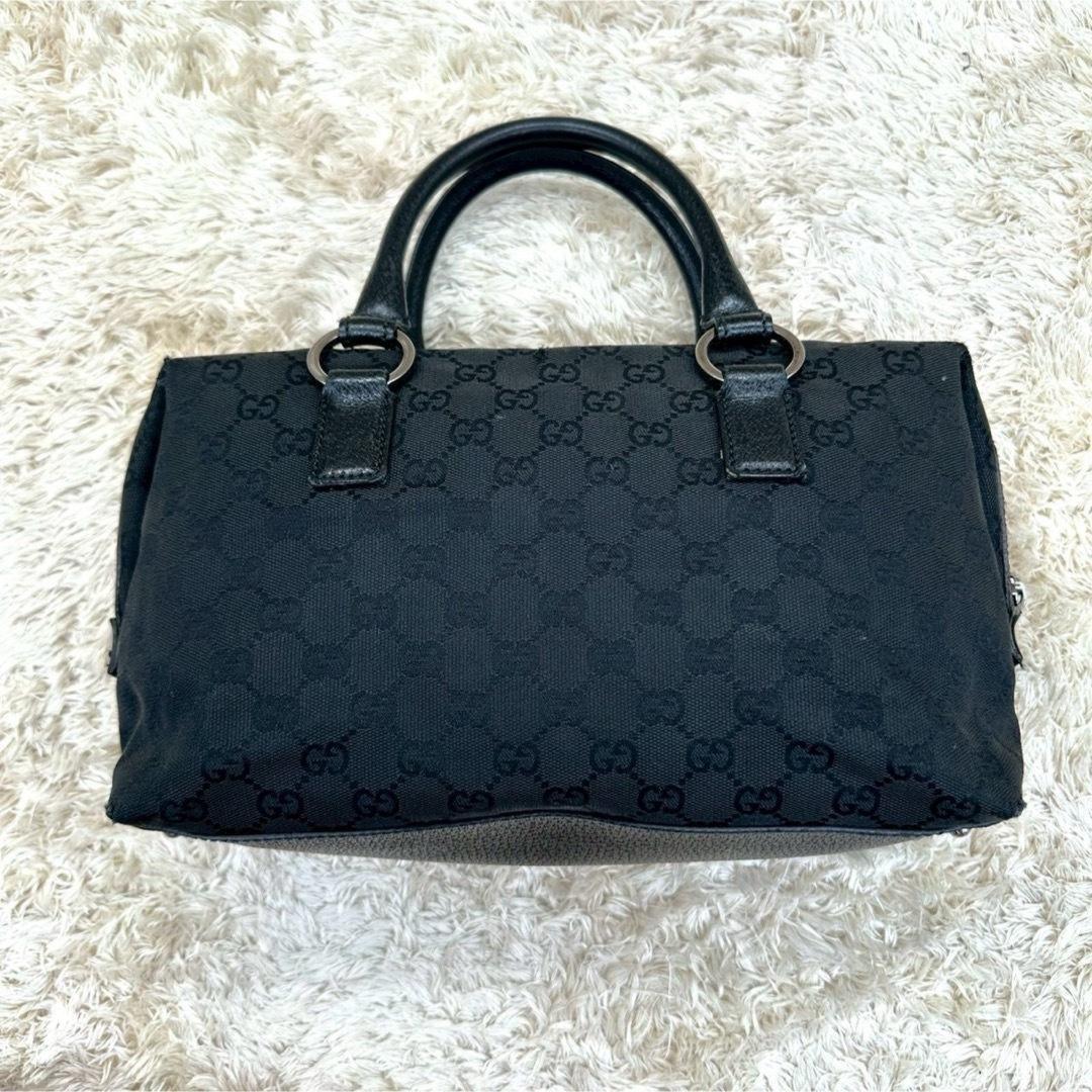 GUCCI Hand Bag Tote Purse Mini Boston Bag GG Canvas Black Authentic