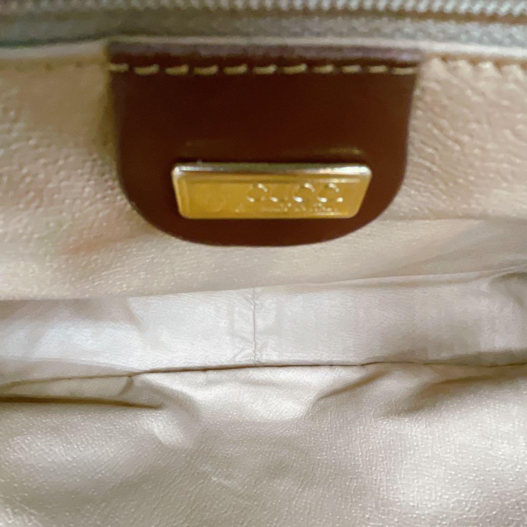 GUCCI Shoulder Bag Purse OLD GG Leather Brown Authentic