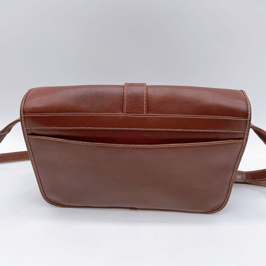 GUCCI Shoulder Bag Purse OLD GG Leather Brown Authentic