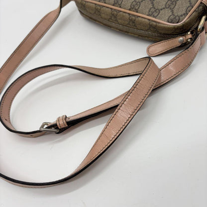 GUCCI Shoulder Bag Purse GG Leather PVC Pink Authentic
