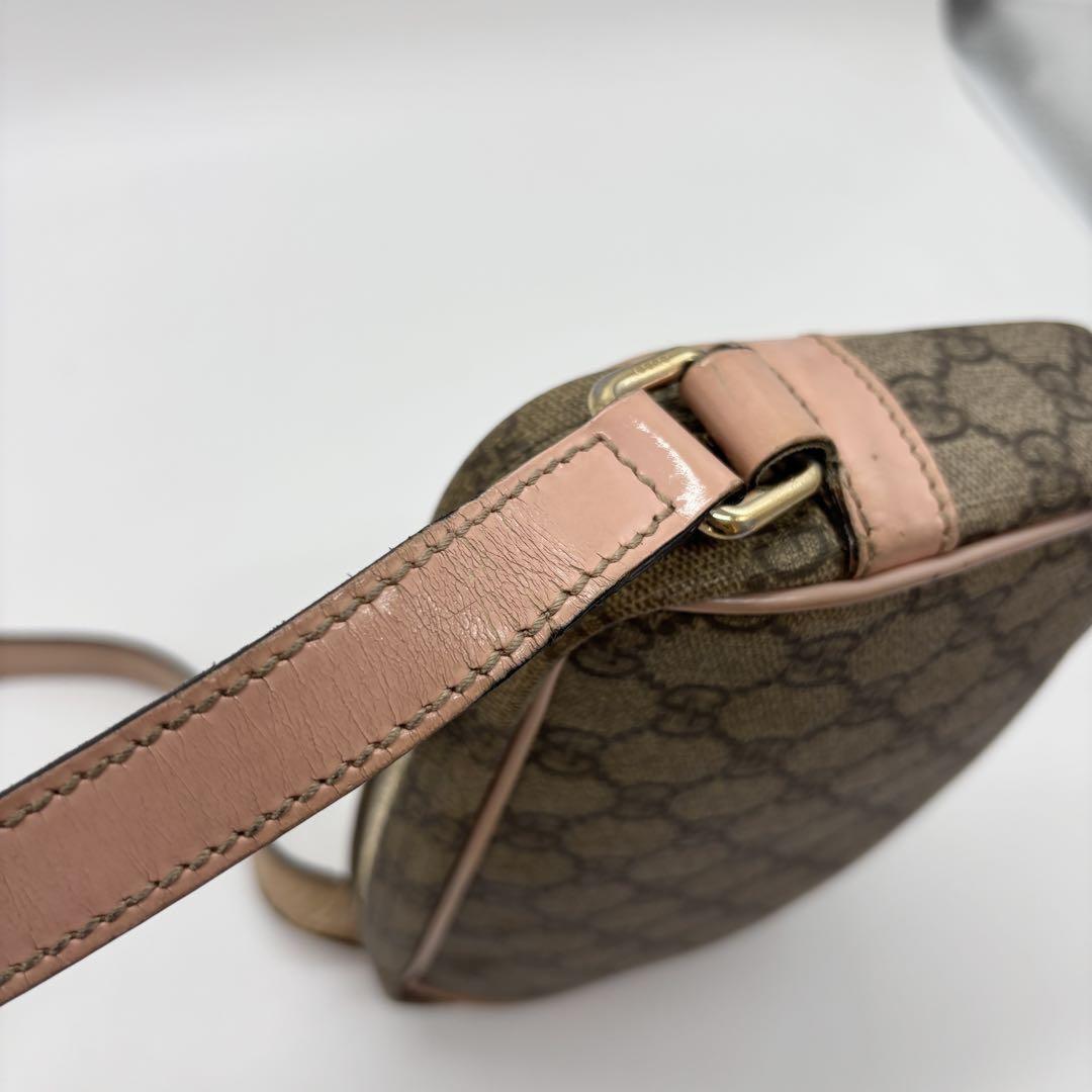 GUCCI Shoulder Bag Purse GG Leather PVC Pink Authentic