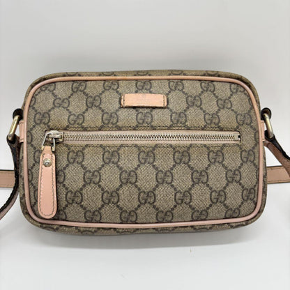GUCCI Shoulder Bag Purse GG Leather PVC Pink Authentic