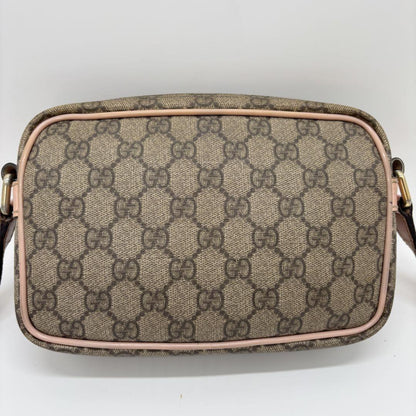 GUCCI Shoulder Bag Purse GG Leather PVC Pink Authentic