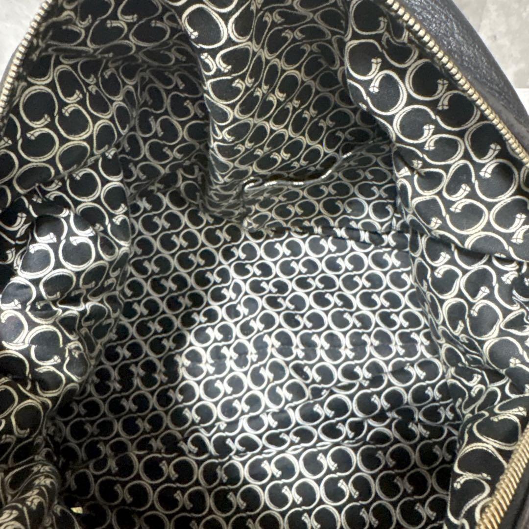 GUCCI Boston Bag Hand Tote Purse Leather Black Authentic