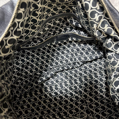 GUCCI Boston Bag Hand Tote Purse Leather Black Authentic