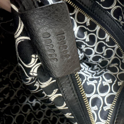 GUCCI Boston Bag Hand Tote Purse Leather Black Authentic