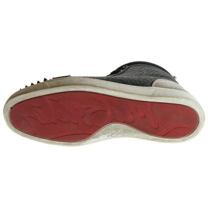 Christian Louboutin Sneakers Shoes High-cut Studs EU 43.5 US 10.5 Black Silver