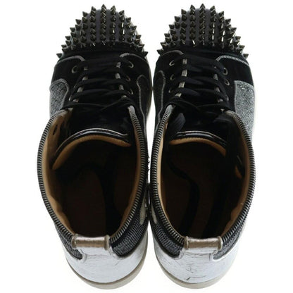 Christian Louboutin Sneakers Shoes High-cut Studs EU 43.5 US 10.5 Black Silver