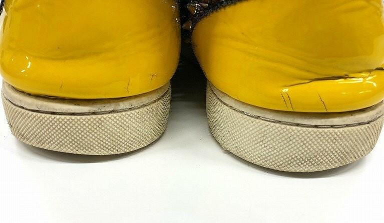 Christian Louboutin Sneakers Shoes High-cut Studs EU 44 US 11 Yellow Authentic
