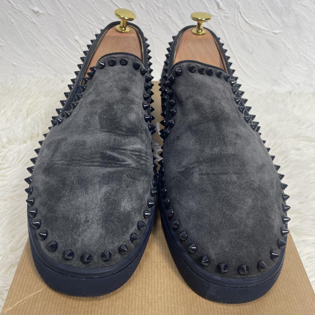 Christian Louboutin Slip-ons Shoes Sneakers Studs EU 43 US 10 Gray Authentic