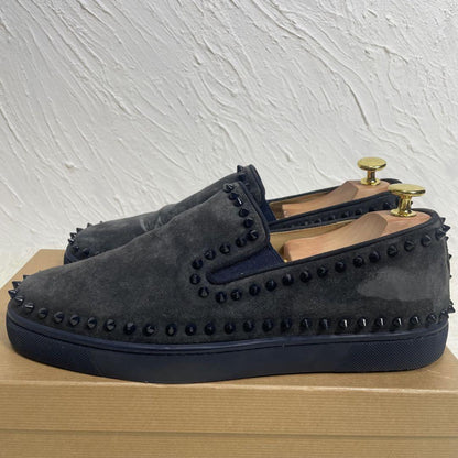 Christian Louboutin Slip-ons Shoes Sneakers Studs EU 43 US 10 Gray Authentic