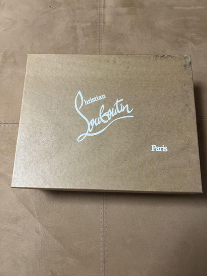Christian Louboutin Sneakers Shoes High-cut Studs EU 42.5 US 9.5 Silver Gold