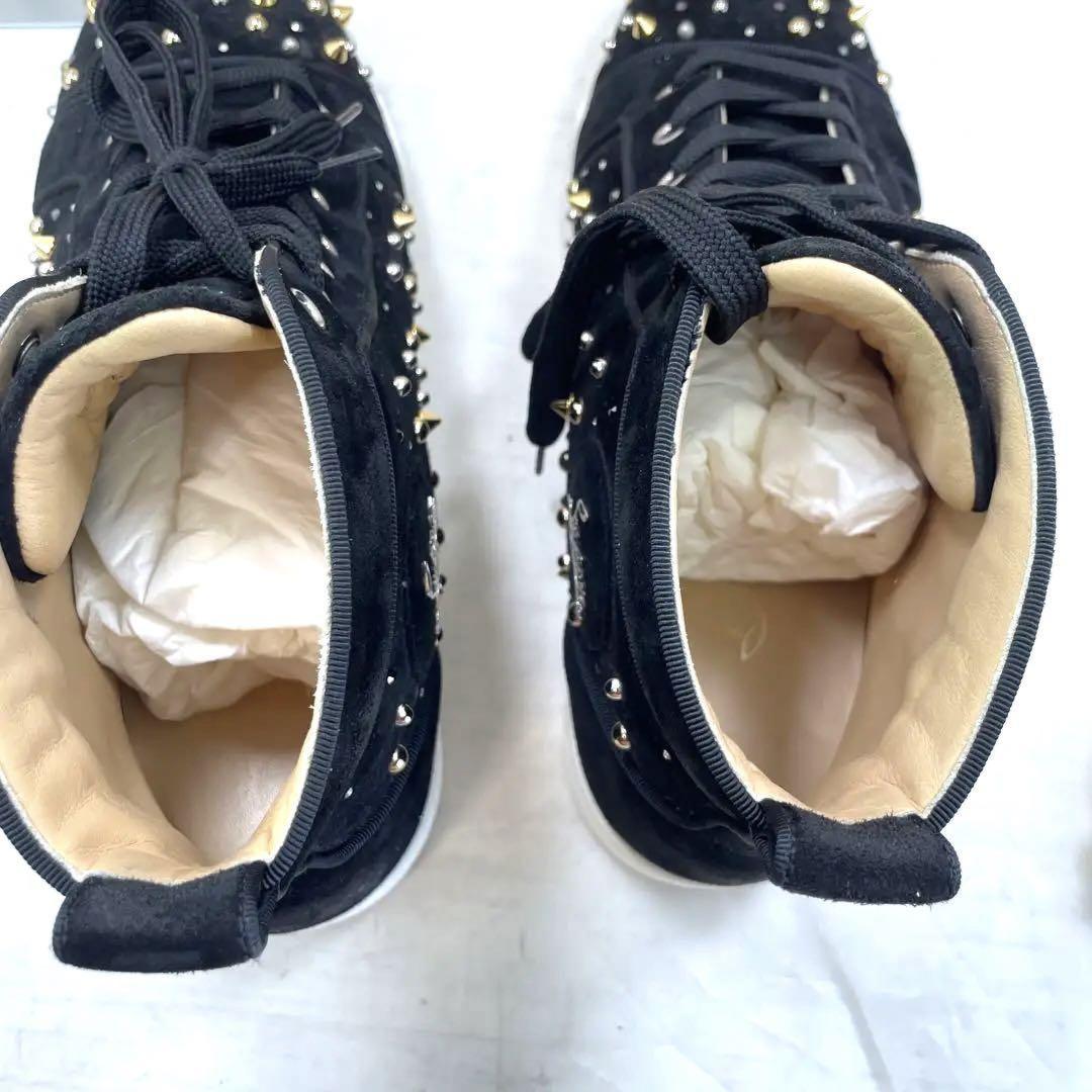 Christian Louboutin Sneakers Shoes High-cut Studs EU 41 US 8 Black Authentic