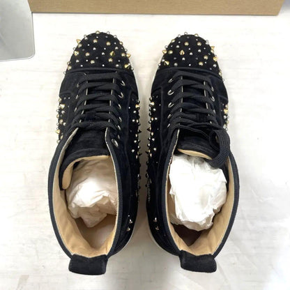 Christian Louboutin Sneakers Shoes High-cut Studs EU 41 US 8 Black Authentic