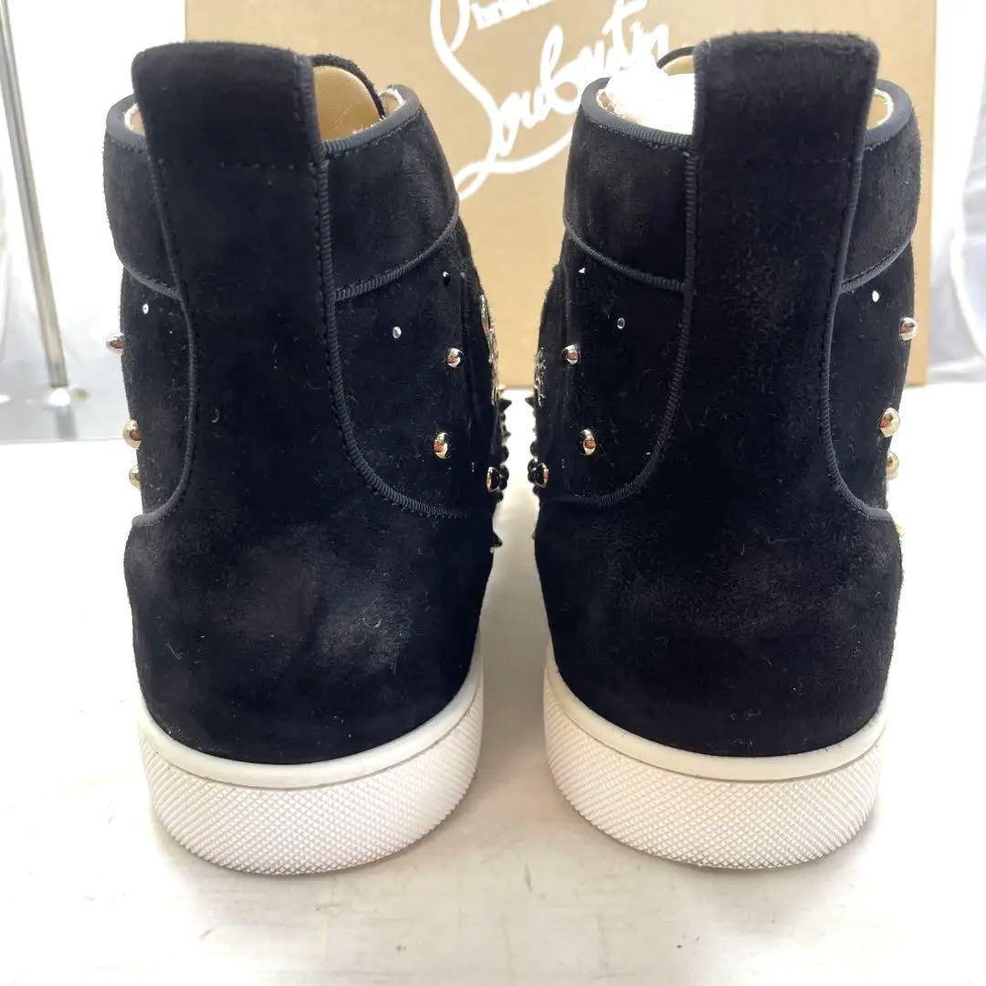 Christian Louboutin Sneakers Shoes High-cut Studs EU 41 US 8 Black Authentic
