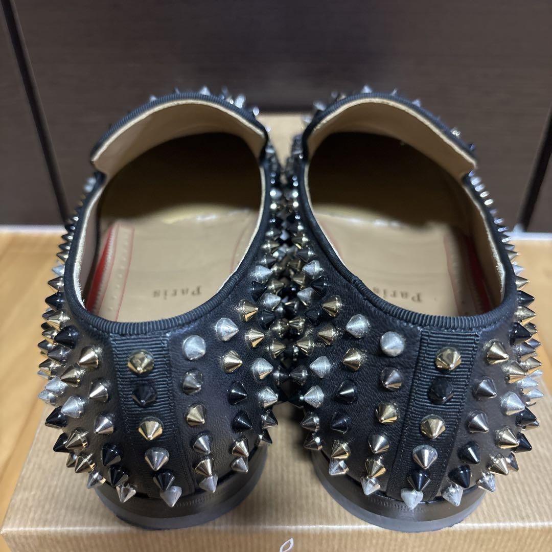 Christian Louboutin Loafers Shoes Studs EU 42.5 US 9.5 Leather Black Authentic