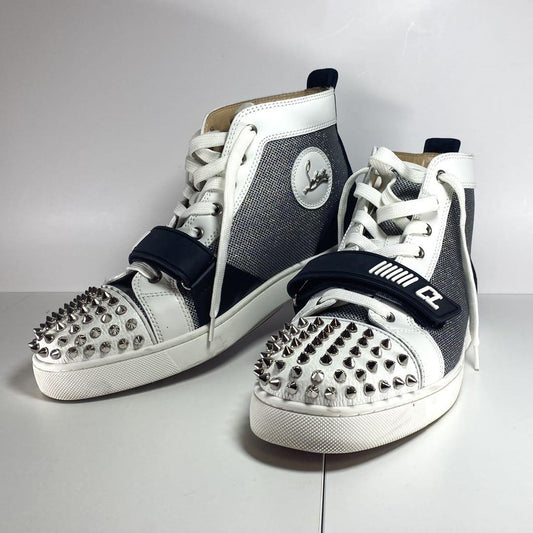 Christian Louboutin LOU SPIKES Sneakers Shoes High-cut Studs EU 42 US 9 Auth