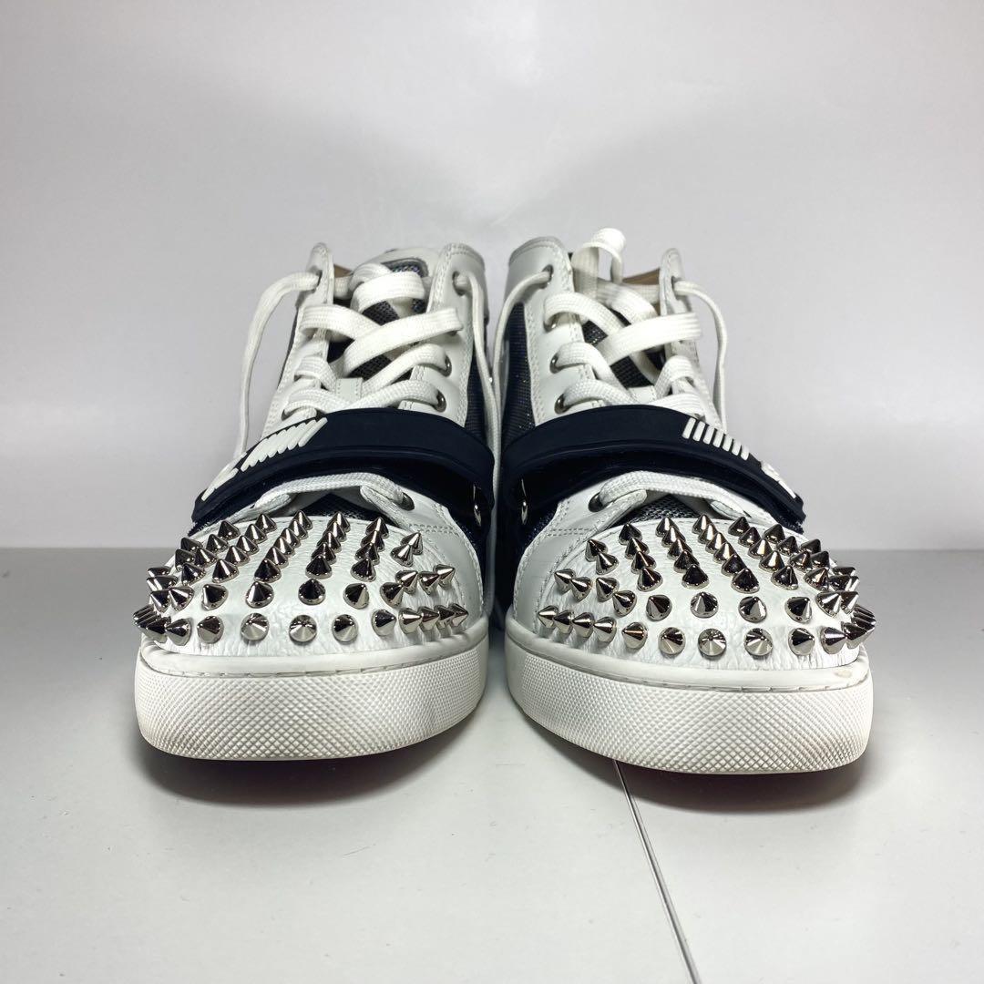 Christian Louboutin LOU SPIKES Sneakers Shoes High-cut Studs EU 42 US 9 Auth