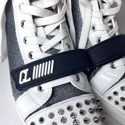 Christian Louboutin LOU SPIKES Sneakers Shoes High-cut Studs EU 42 US 9 Auth