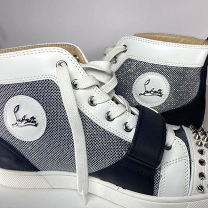 Christian Louboutin LOU SPIKES Sneakers Shoes High-cut Studs EU 42 US 9 Auth
