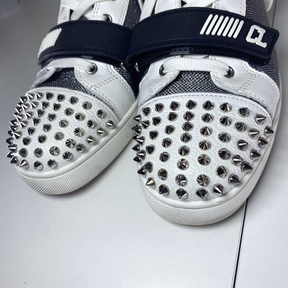 Christian Louboutin LOU SPIKES Sneakers Shoes High-cut Studs EU 42 US 9 Auth