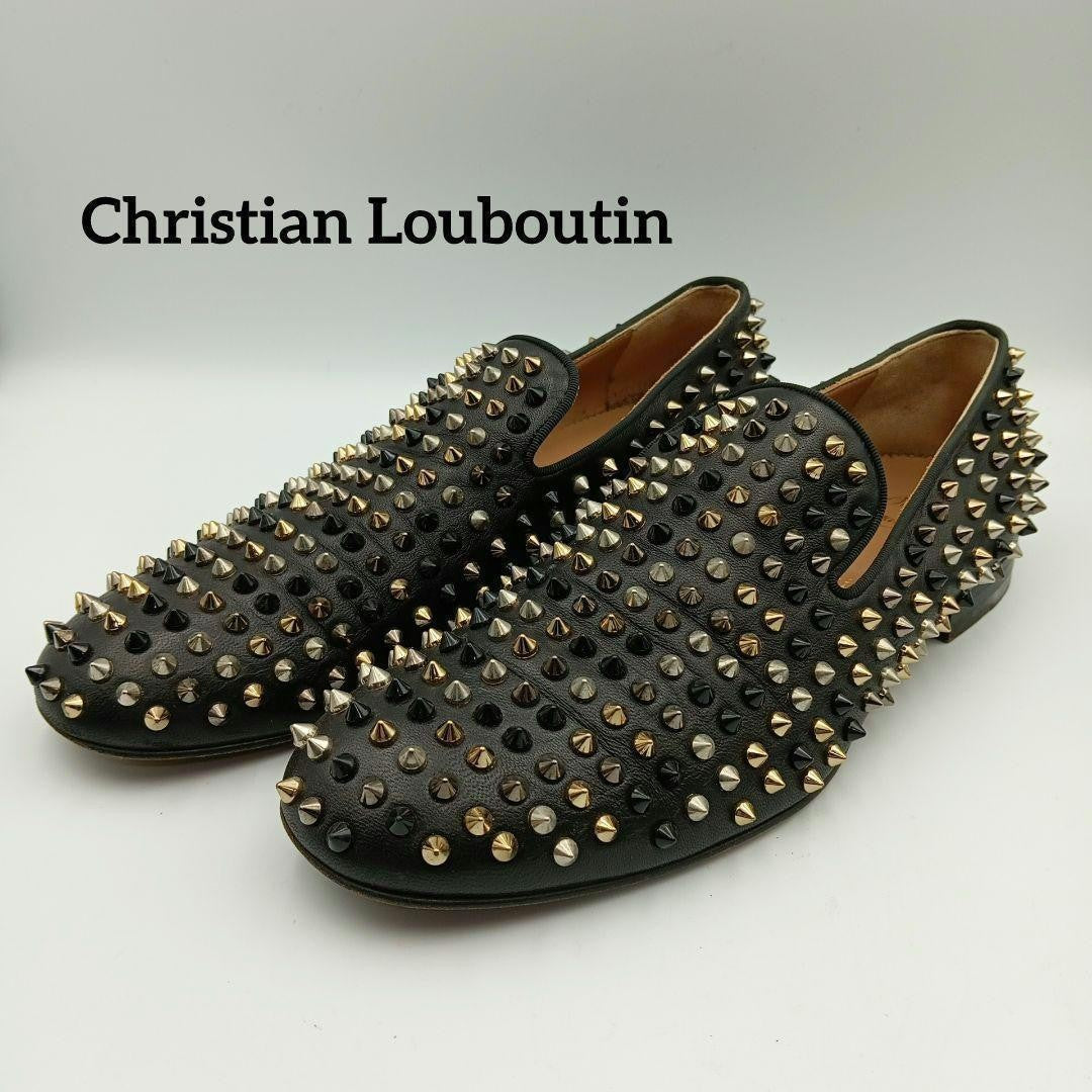 Christian Louboutin Slip-ons Shoes Sneakers Studs EU 42.5 US 9.5 Black Authentic